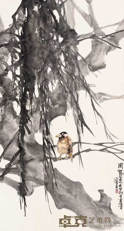 陈佩秋 1981年作 花鸟图 立轴 88.8×47.5cm
